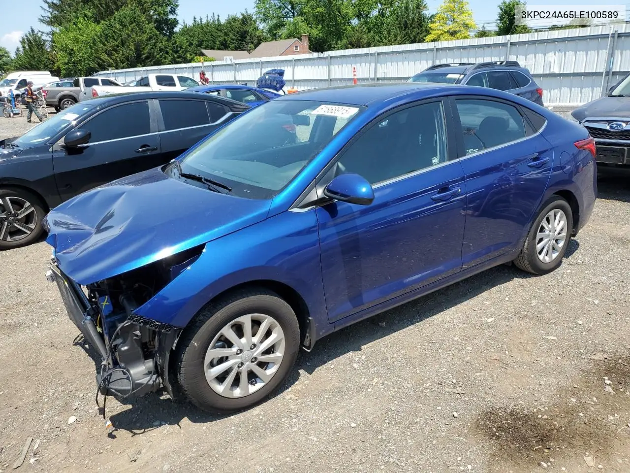 2020 Hyundai Accent Se VIN: 3KPC24A65LE100589 Lot: 61868915