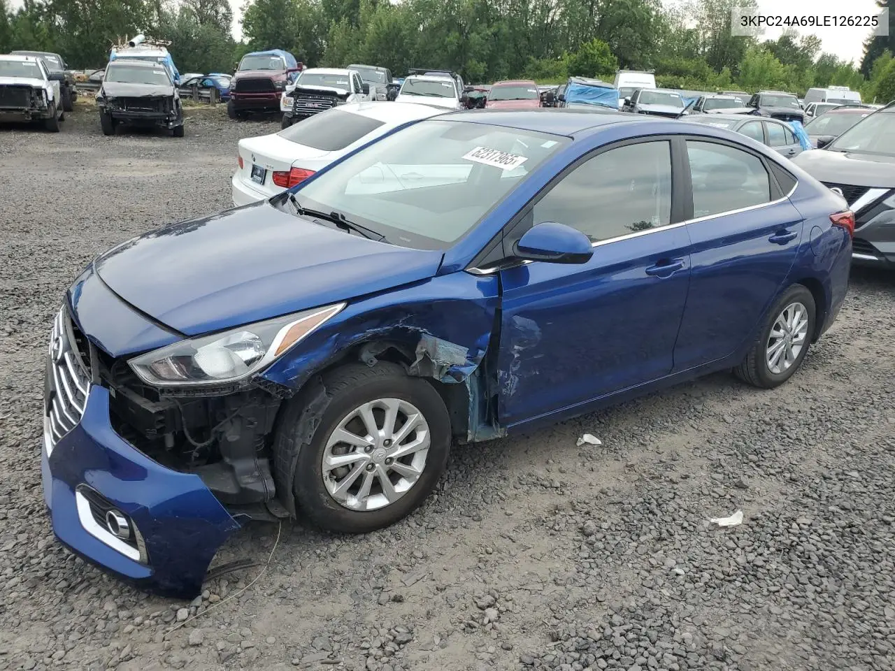 2020 Hyundai Accent Se VIN: 3KPC24A69LE126225 Lot: 62317965