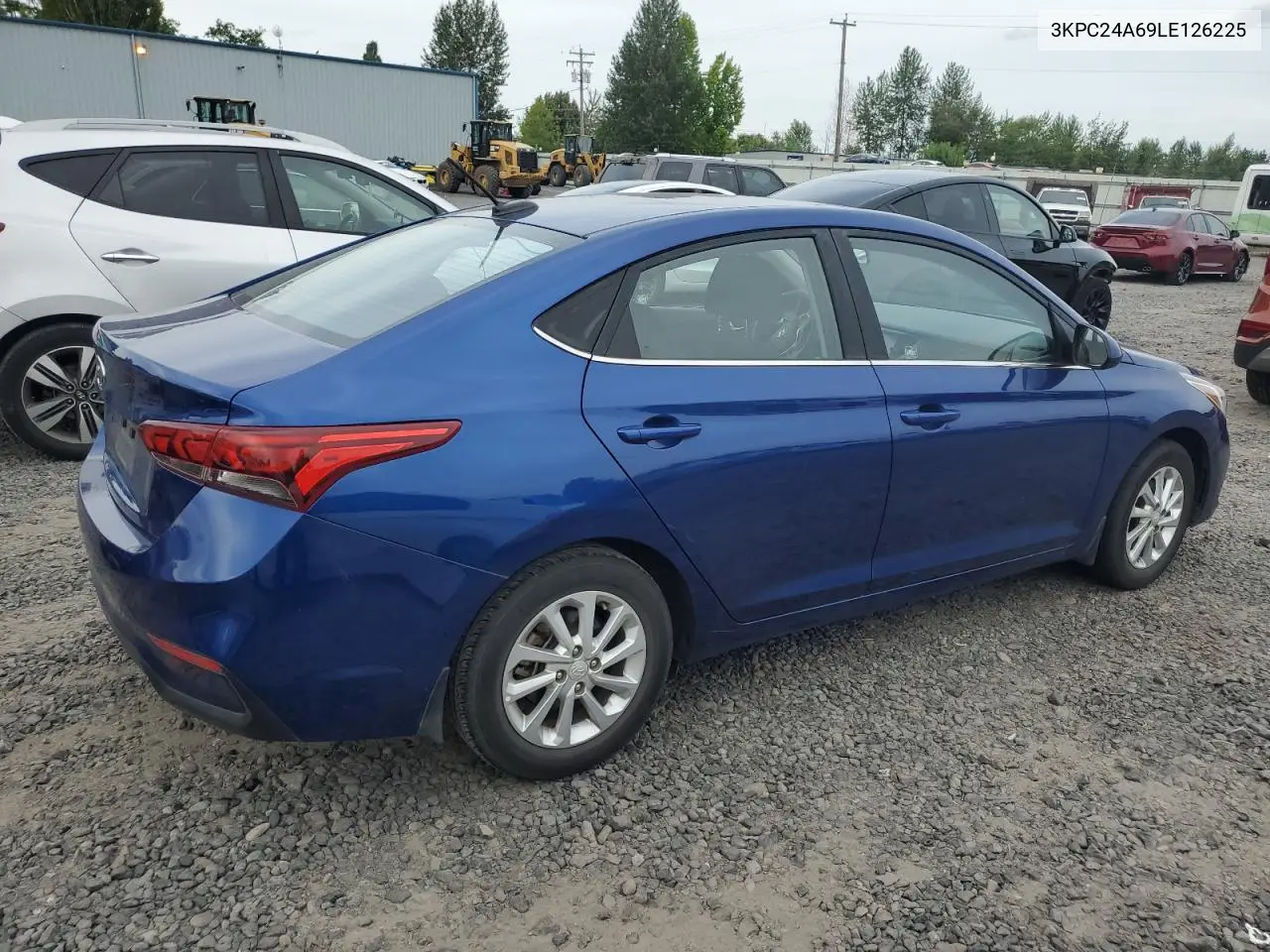 2020 Hyundai Accent Se VIN: 3KPC24A69LE126225 Lot: 62317965