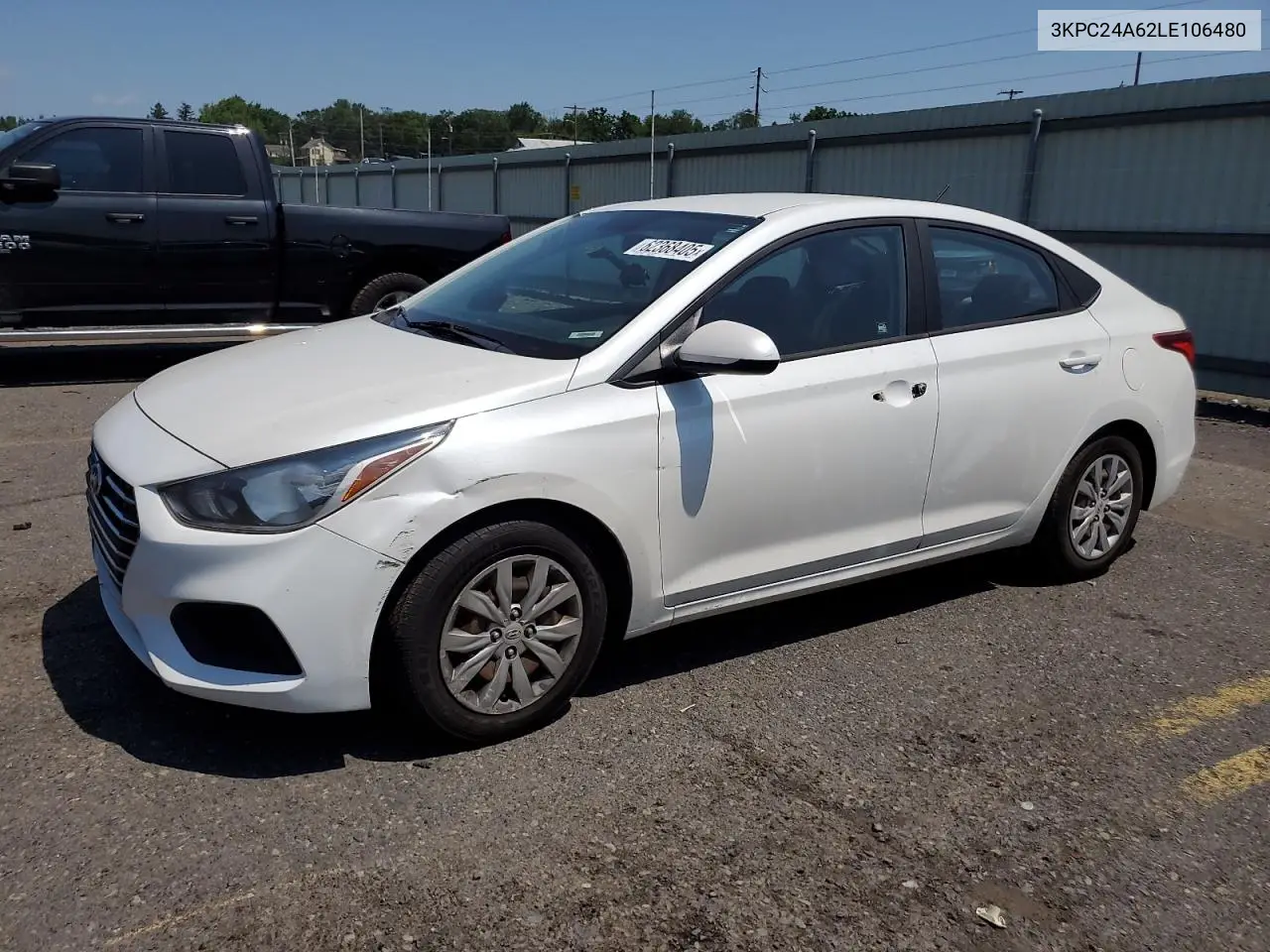 2020 Hyundai Accent Se VIN: 3KPC24A62LE106480 Lot: 62368405