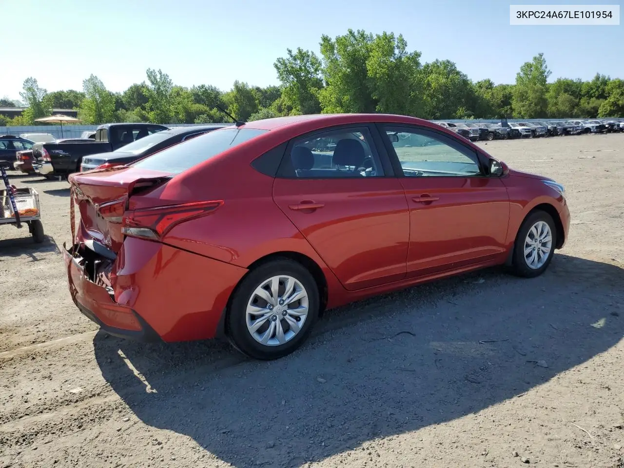 2020 Hyundai Accent Se VIN: 3KPC24A67LE101954 Lot: 62379115