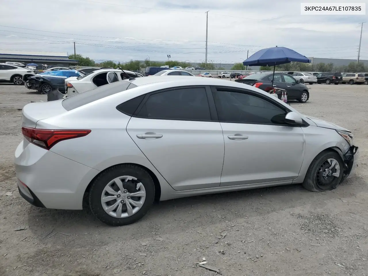 2020 Hyundai Accent Se VIN: 3KPC24A67LE107835 Lot: 62398395