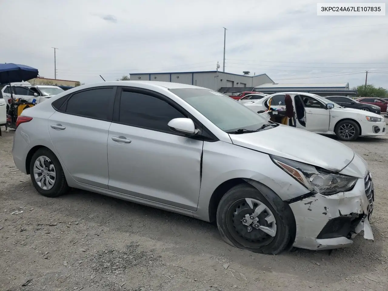 2020 Hyundai Accent Se VIN: 3KPC24A67LE107835 Lot: 62398395