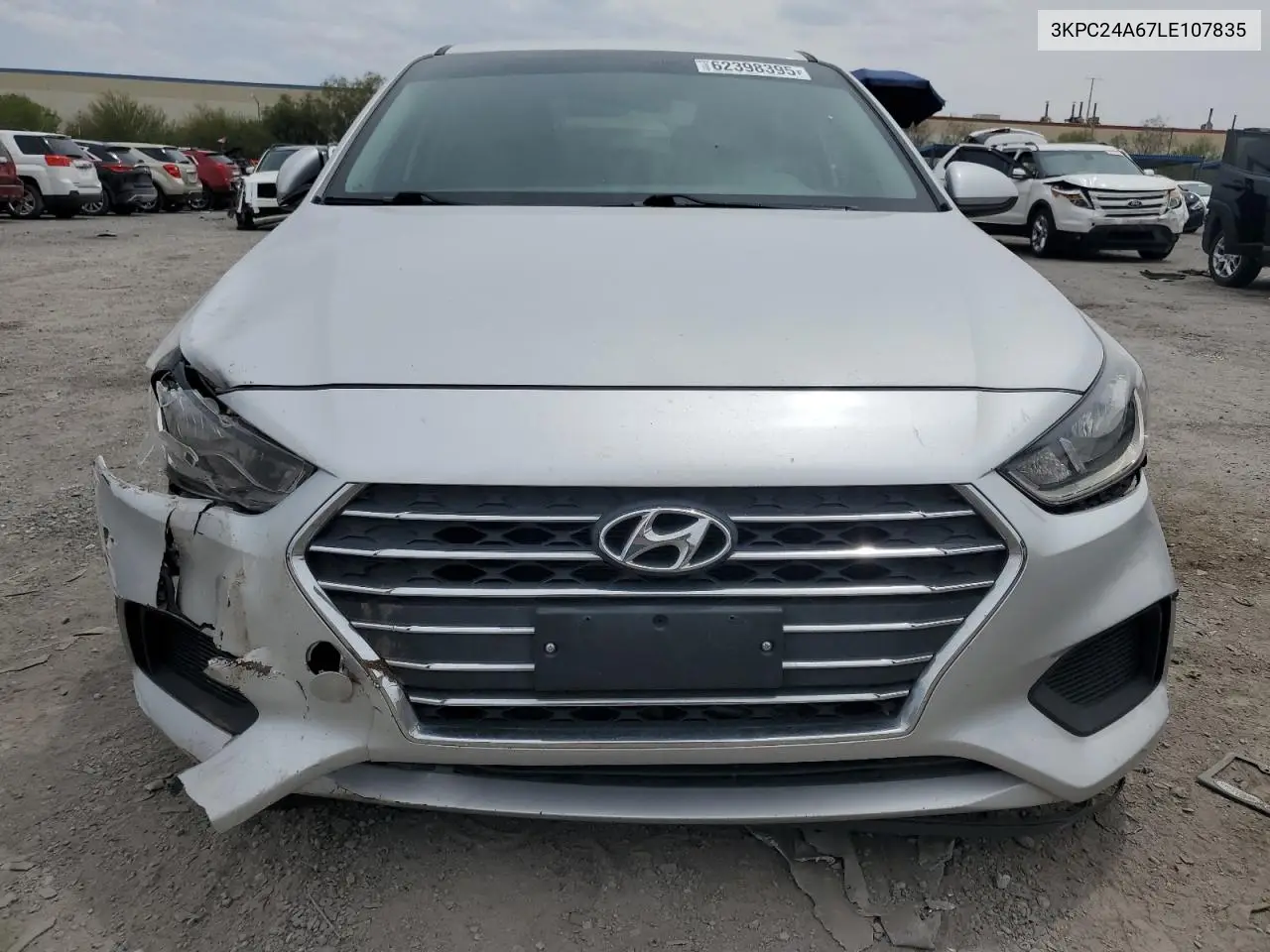 2020 Hyundai Accent Se VIN: 3KPC24A67LE107835 Lot: 62398395