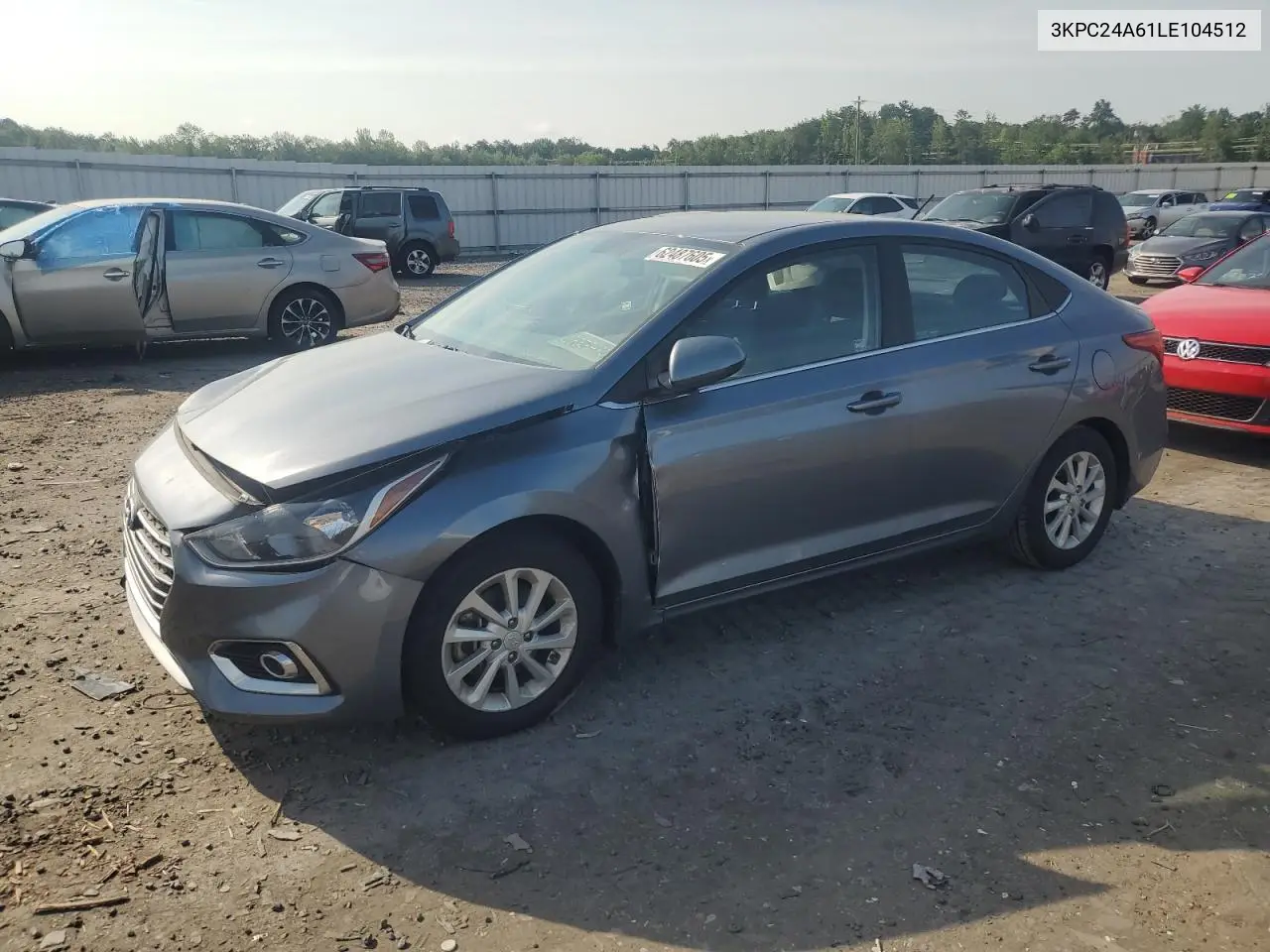 2020 Hyundai Accent Se VIN: 3KPC24A61LE104512 Lot: 62487605