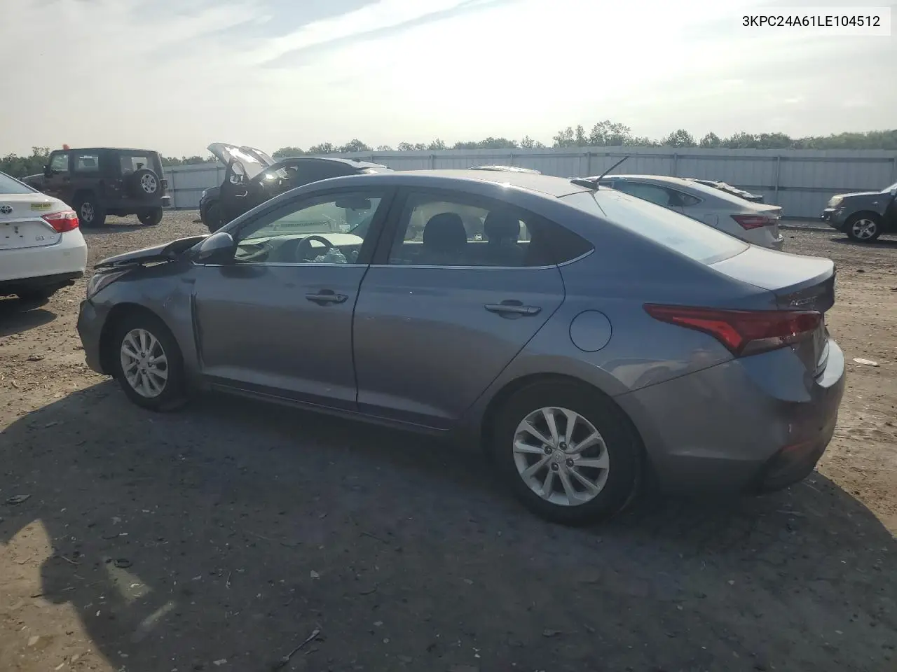 2020 Hyundai Accent Se VIN: 3KPC24A61LE104512 Lot: 62487605