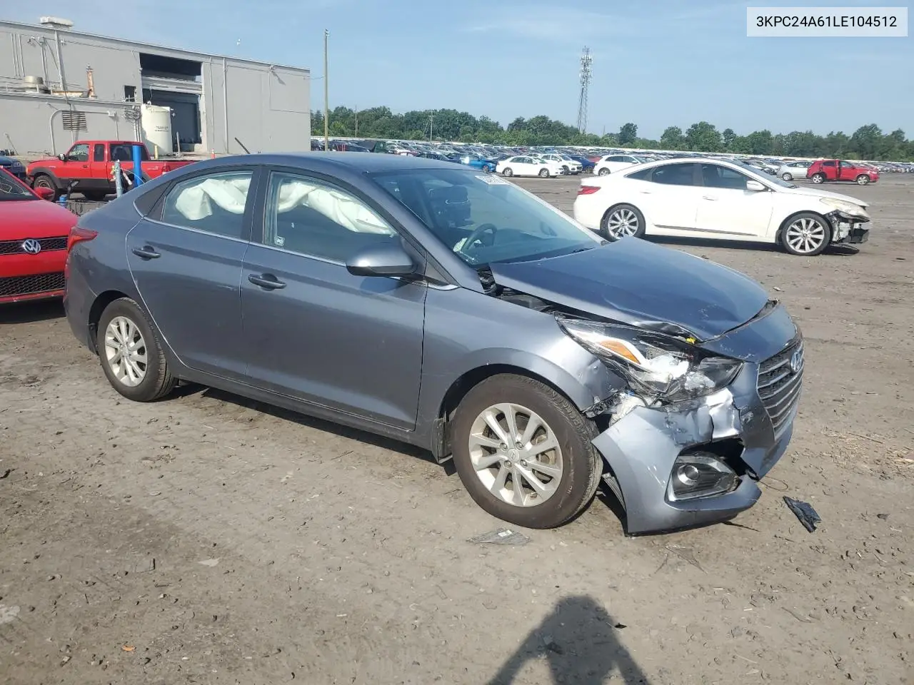 2020 Hyundai Accent Se VIN: 3KPC24A61LE104512 Lot: 62487605