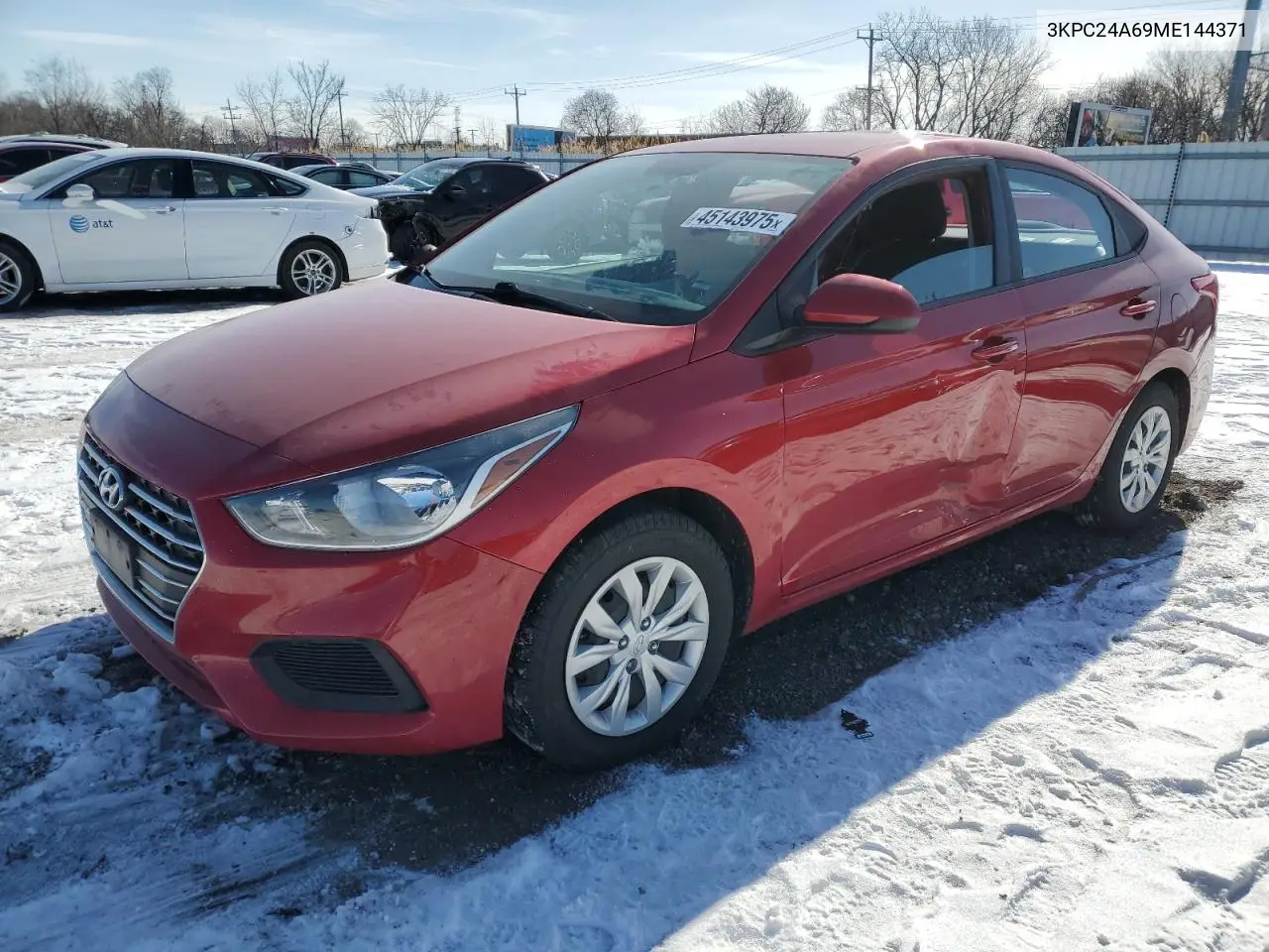2021 Hyundai Accent Se VIN: 3KPC24A69ME144371 Lot: 45143975