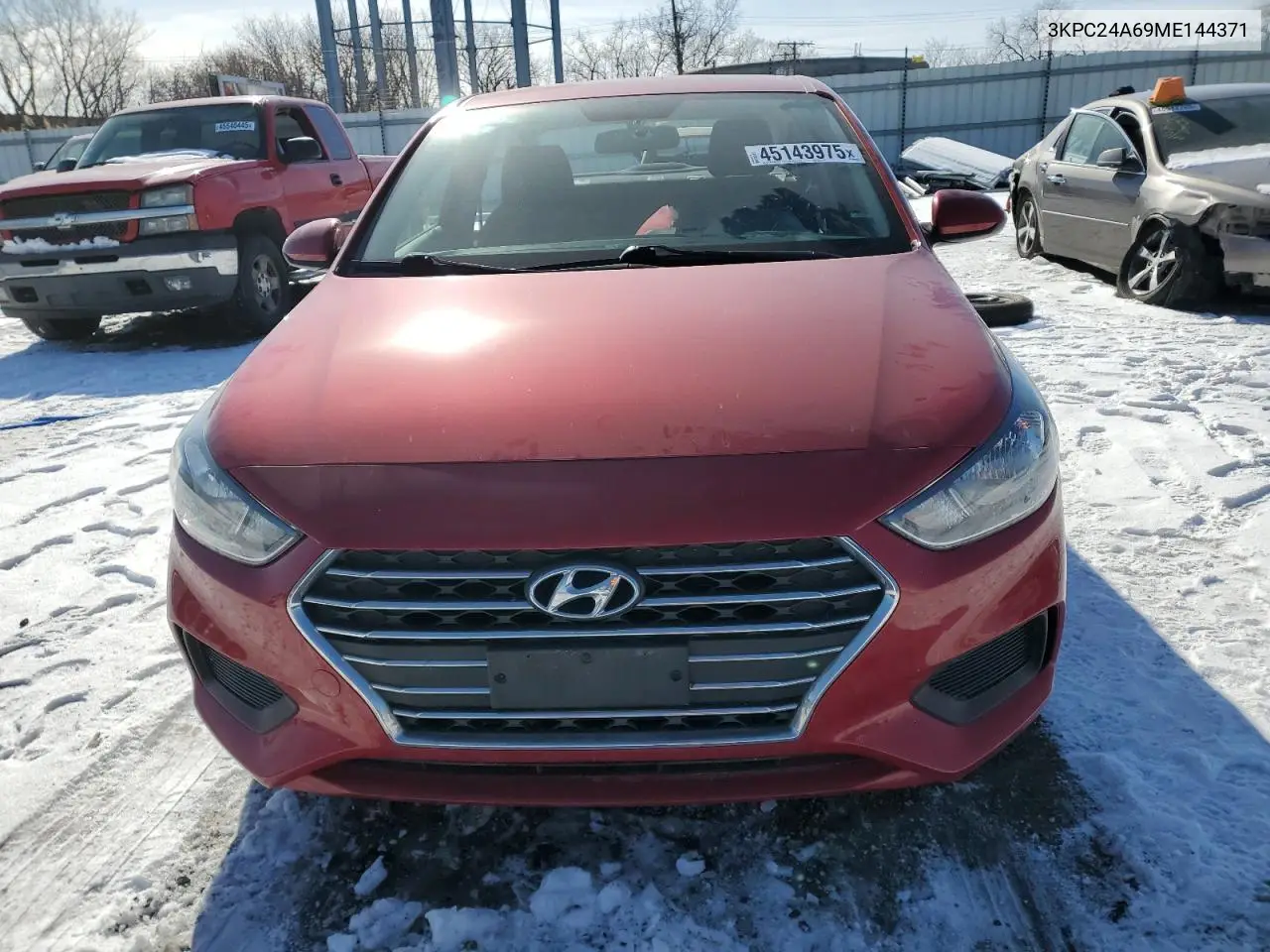 2021 Hyundai Accent Se VIN: 3KPC24A69ME144371 Lot: 45143975