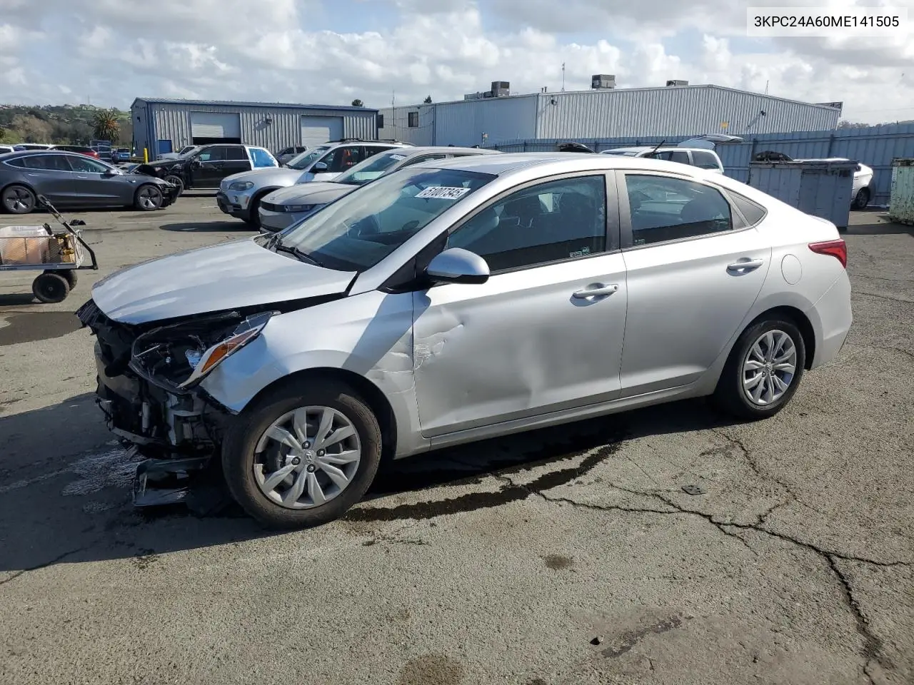 2021 Hyundai Accent Se VIN: 3KPC24A60ME141505 Lot: 51007345