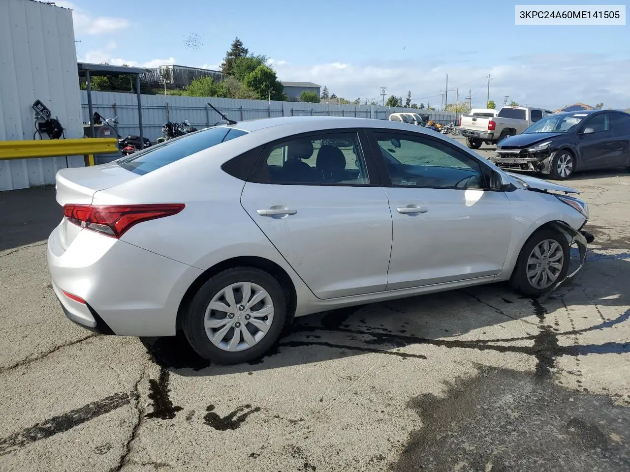 2021 Hyundai Accent Se VIN: 3KPC24A60ME141505 Lot: 51007345