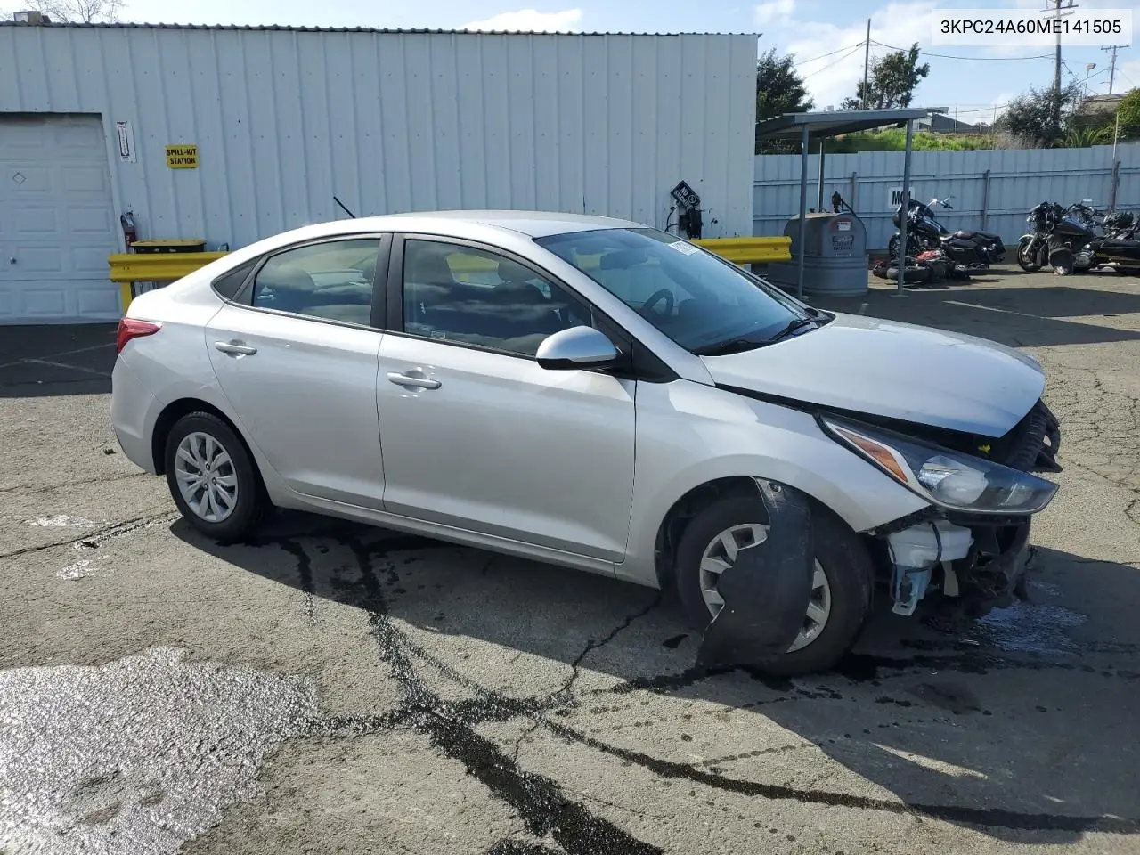 2021 Hyundai Accent Se VIN: 3KPC24A60ME141505 Lot: 51007345