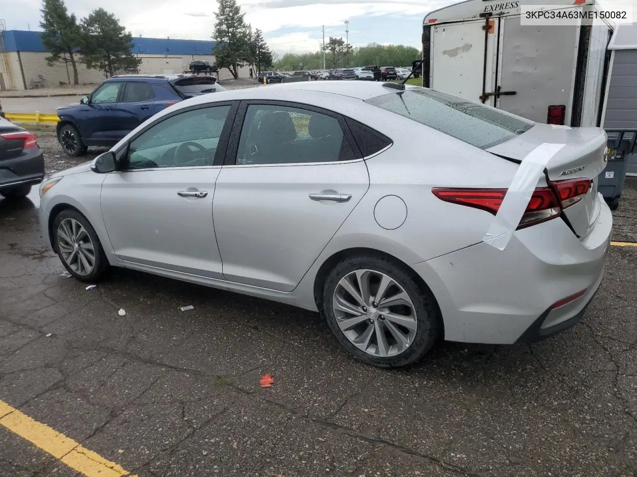 2021 Hyundai Accent Limited VIN: 3KPC34A63ME150082 Lot: 56880395