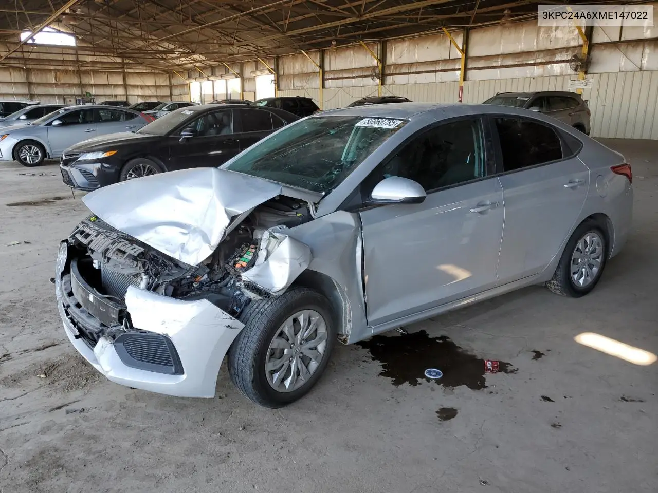 2021 Hyundai Accent Se VIN: 3KPC24A6XME147022 Lot: 56968785