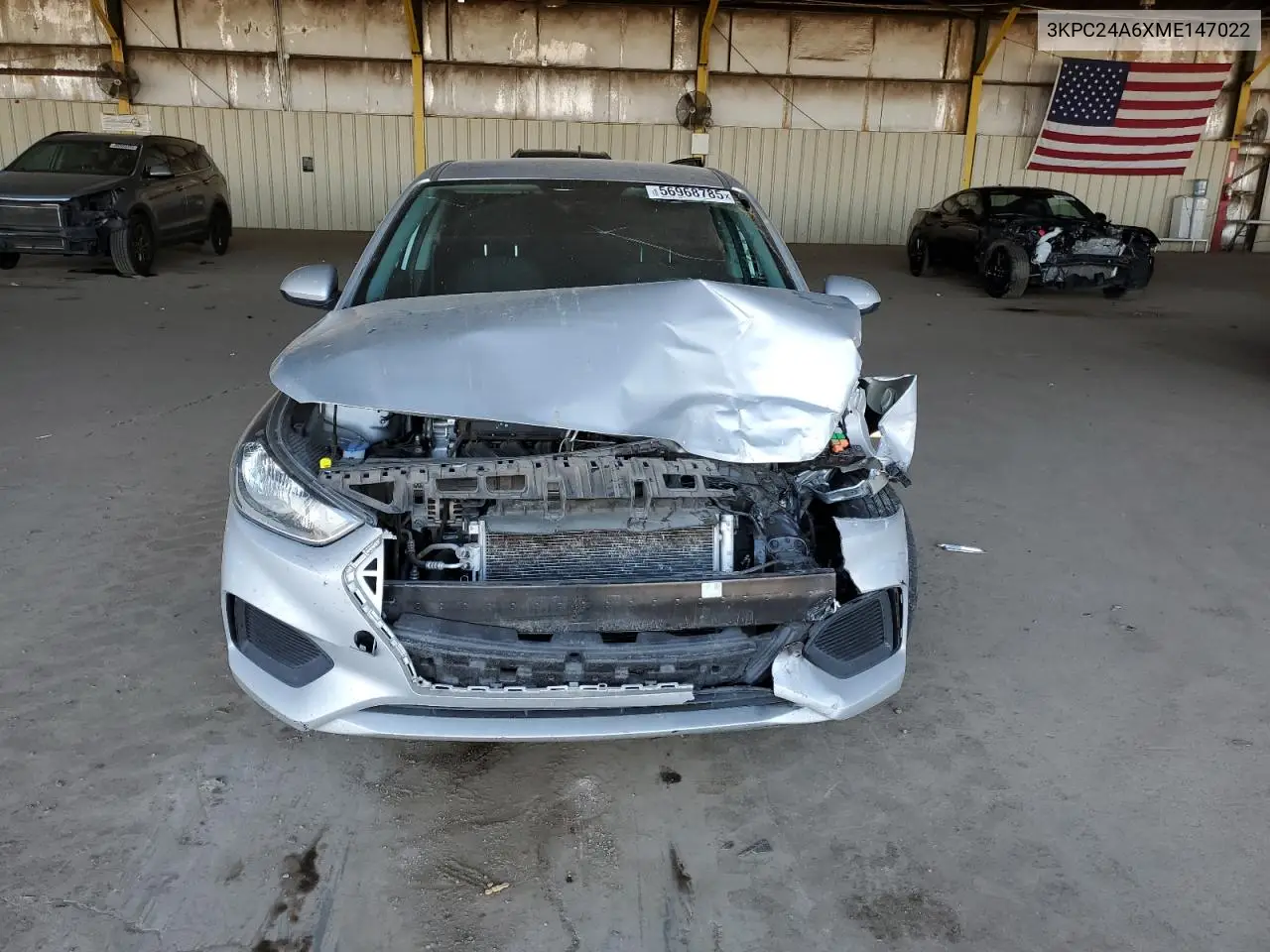 2021 Hyundai Accent Se VIN: 3KPC24A6XME147022 Lot: 56968785