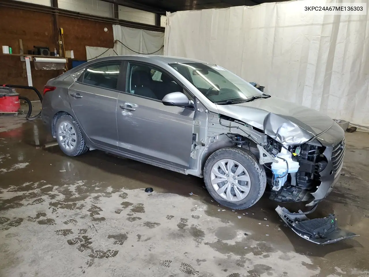 2021 Hyundai Accent Se VIN: 3KPC24A67ME136303 Lot: 61190995