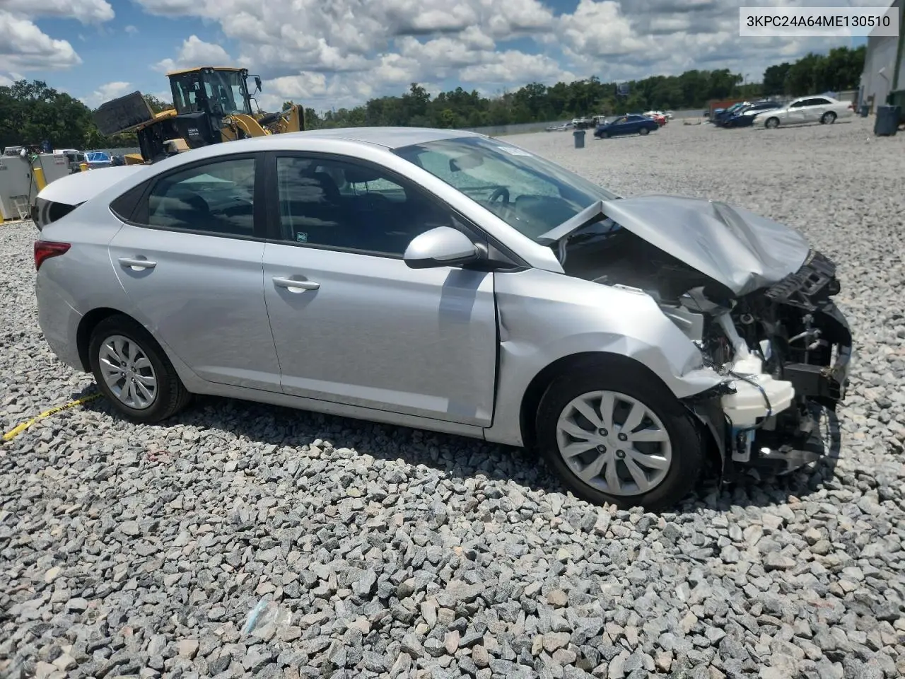 2021 Hyundai Accent Se VIN: 3KPC24A64ME130510 Lot: 62145785