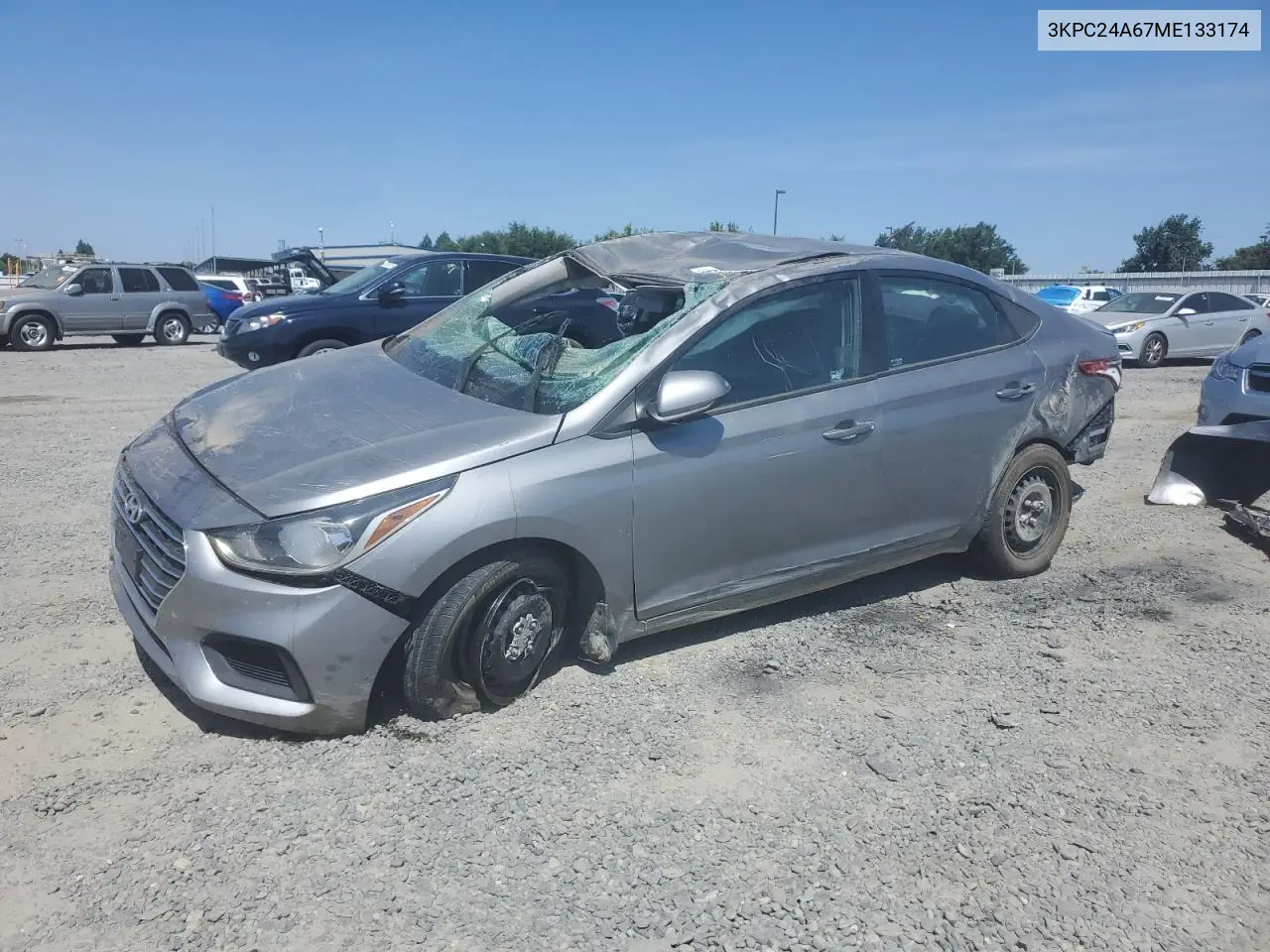 2021 Hyundai Accent Se VIN: 3KPC24A67ME133174 Lot: 62605665