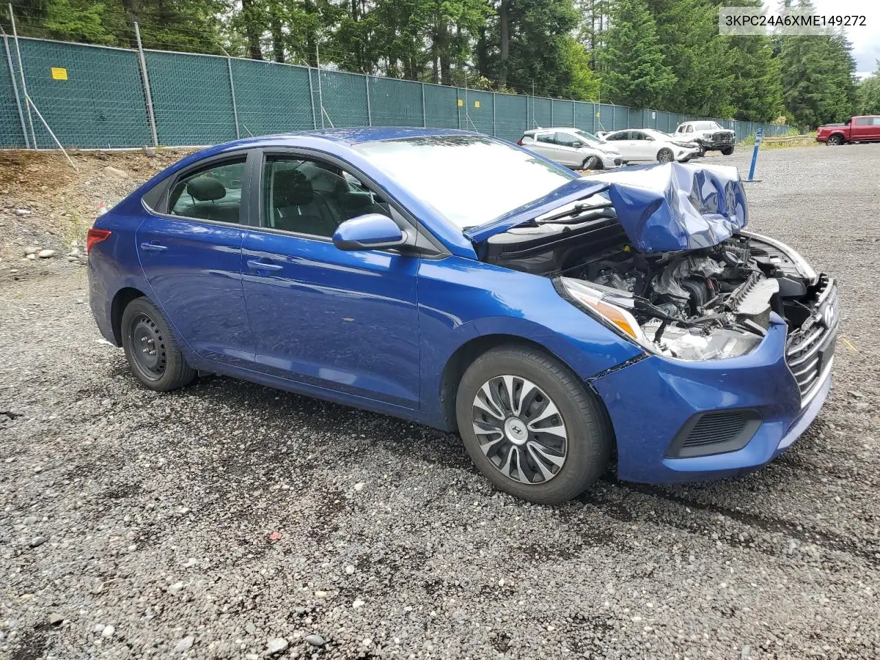 2021 Hyundai Accent Se VIN: 3KPC24A6XME149272 Lot: 62878945