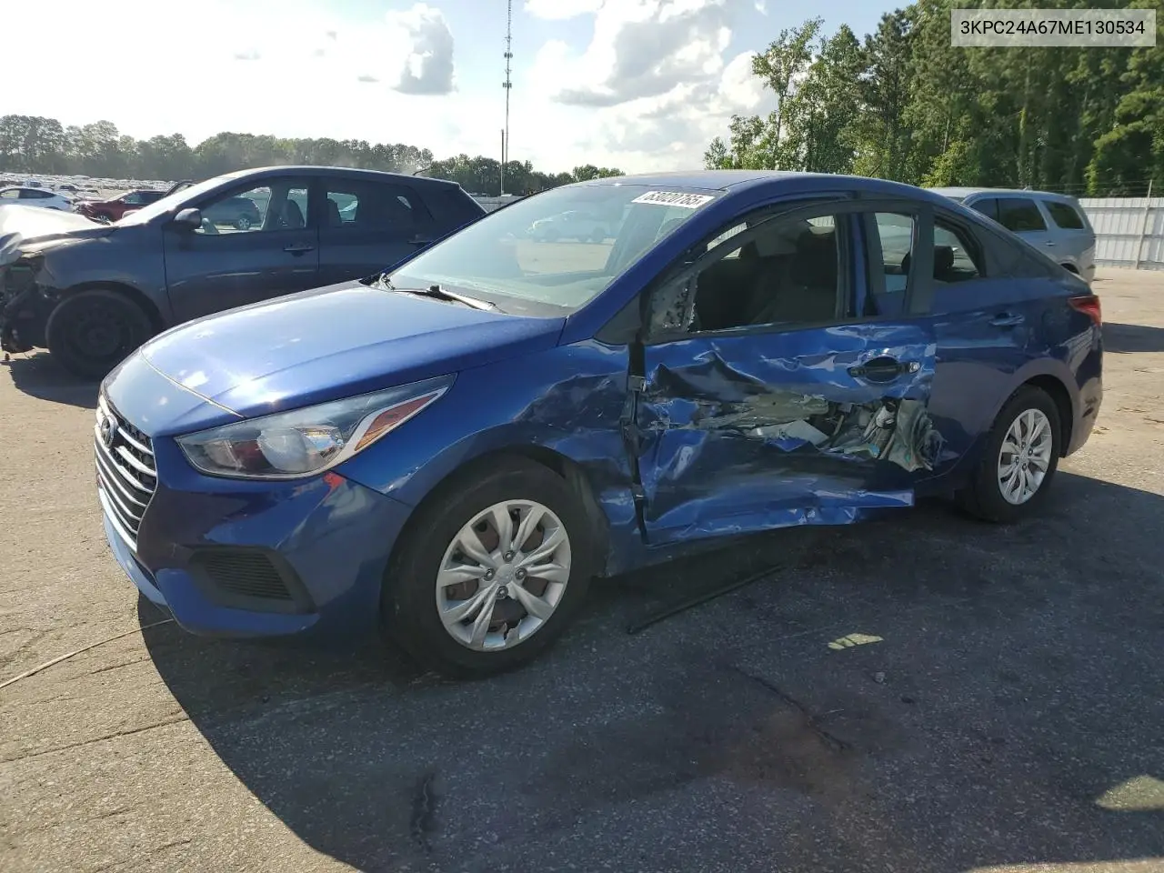 2021 Hyundai Accent Se VIN: 3KPC24A67ME130534 Lot: 63020765