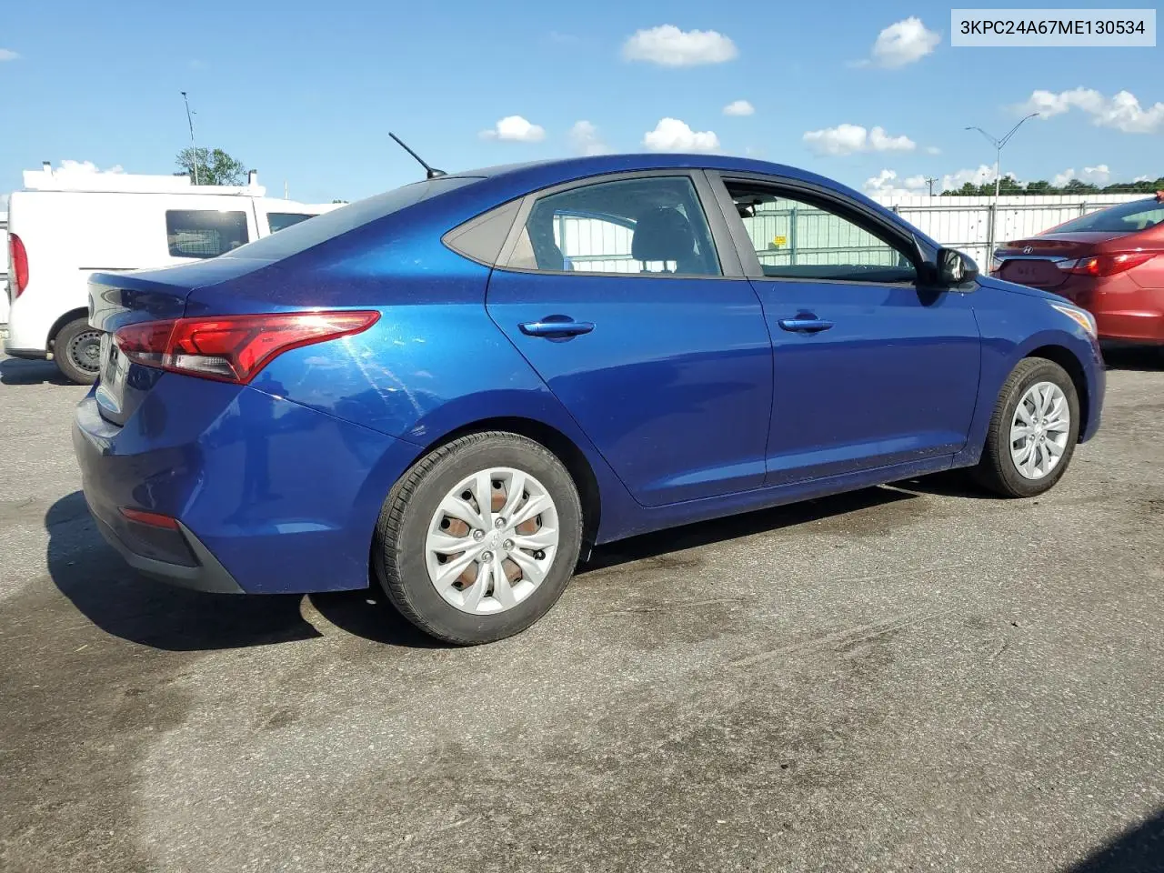 2021 Hyundai Accent Se VIN: 3KPC24A67ME130534 Lot: 63020765