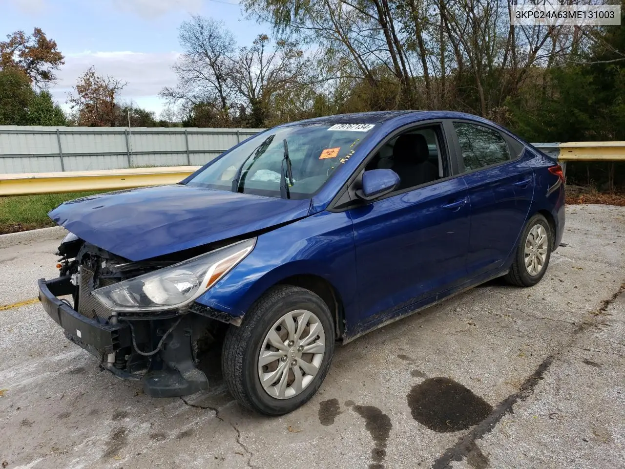2021 Hyundai Accent Se VIN: 3KPC24A63ME131003 Lot: 79767134