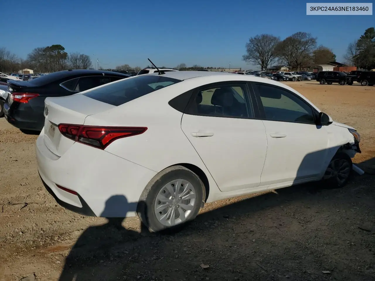 2022 Hyundai Accent Se VIN: 3KPC24A63NE183460 Lot: 48612555