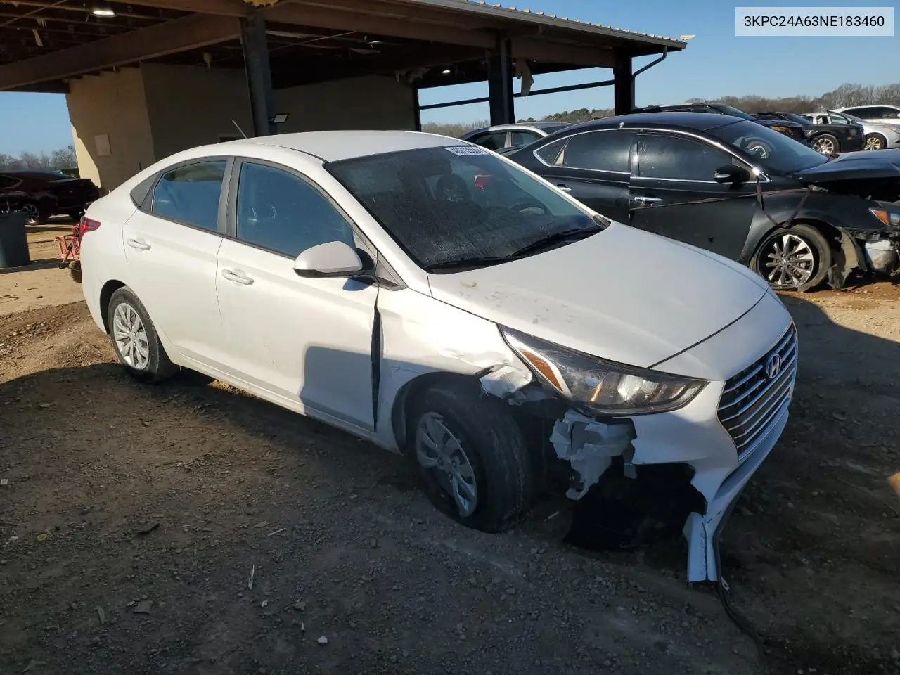 2022 Hyundai Accent Se VIN: 3KPC24A63NE183460 Lot: 48612555