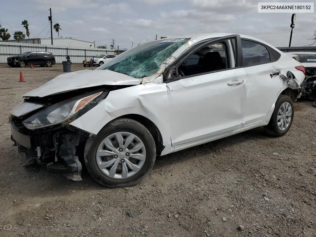 2022 Hyundai Accent Se VIN: 3KPC24A6XNE180152 Lot: 50149975
