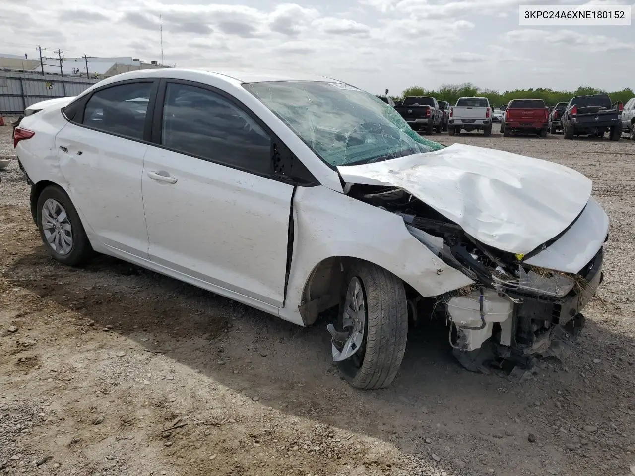2022 Hyundai Accent Se VIN: 3KPC24A6XNE180152 Lot: 50149975