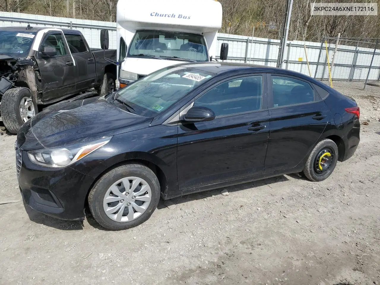 2022 Hyundai Accent Se VIN: 3KPC24A6XNE172116 Lot: 50949485