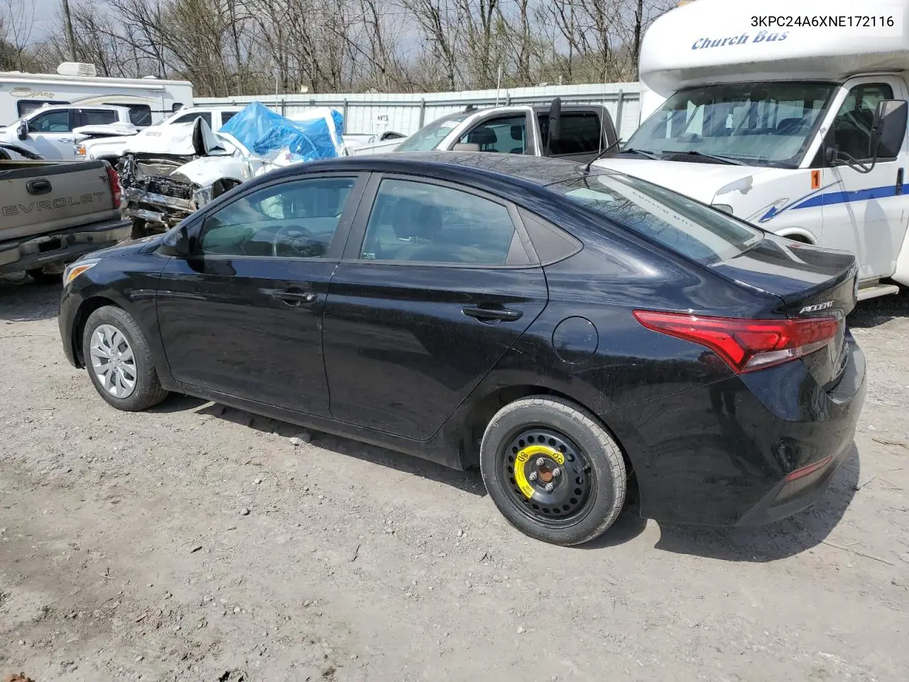 2022 Hyundai Accent Se VIN: 3KPC24A6XNE172116 Lot: 50949485