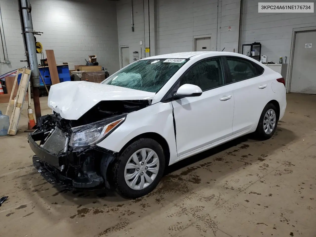 2022 Hyundai Accent Se VIN: 3KPC24A61NE176734 Lot: 55134585