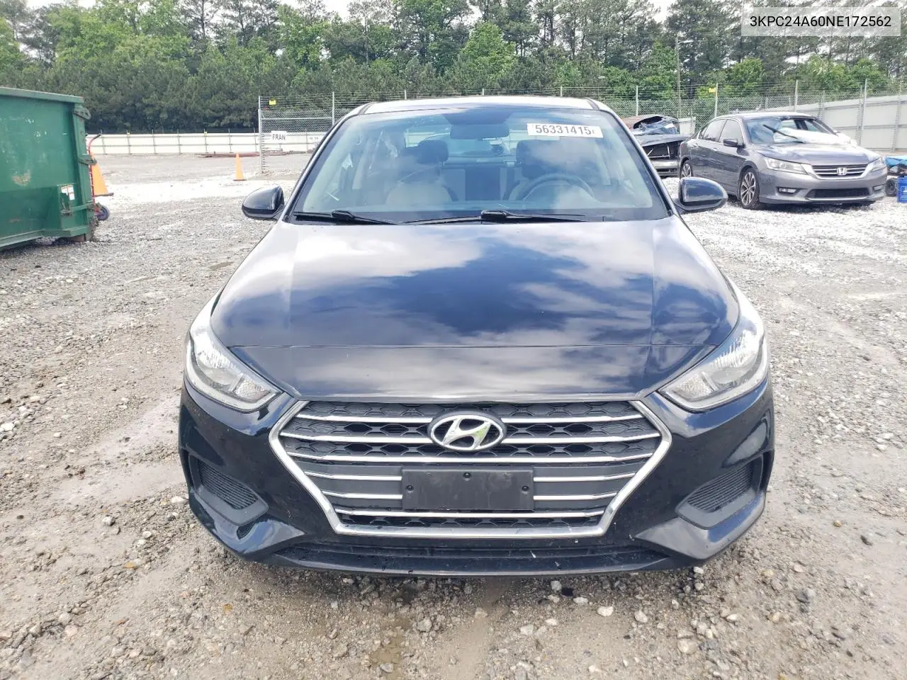 2022 Hyundai Accent Se VIN: 3KPC24A60NE172562 Lot: 56331415