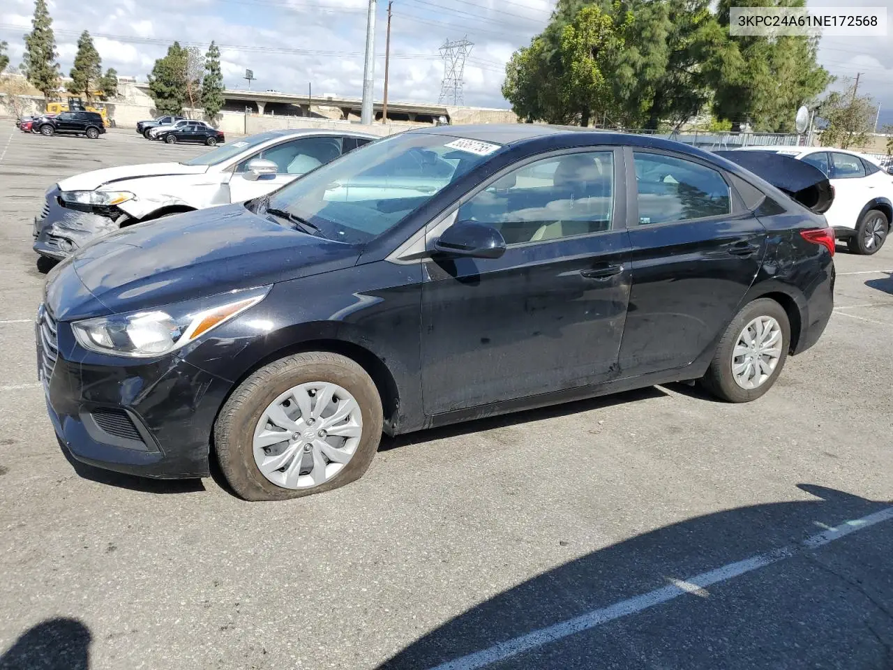 2022 Hyundai Accent Se VIN: 3KPC24A61NE172568 Lot: 56367755