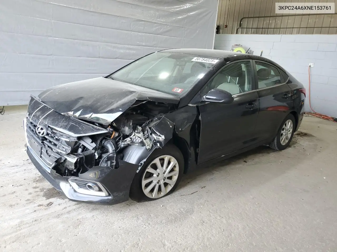 2022 Hyundai Accent Se VIN: 3KPC24A6XNE153761 Lot: 56784025
