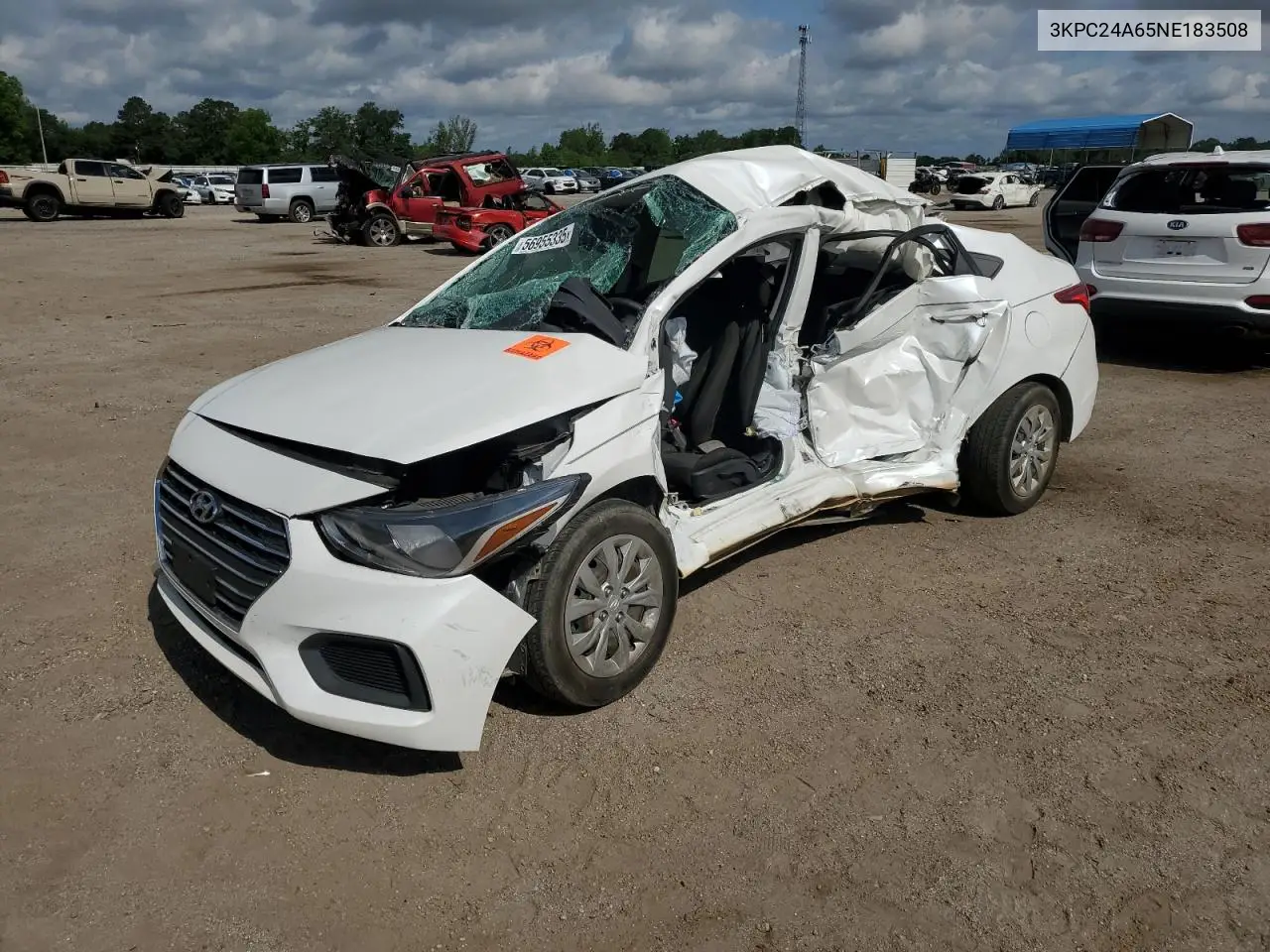 2022 Hyundai Accent Se VIN: 3KPC24A65NE183508 Lot: 56955335