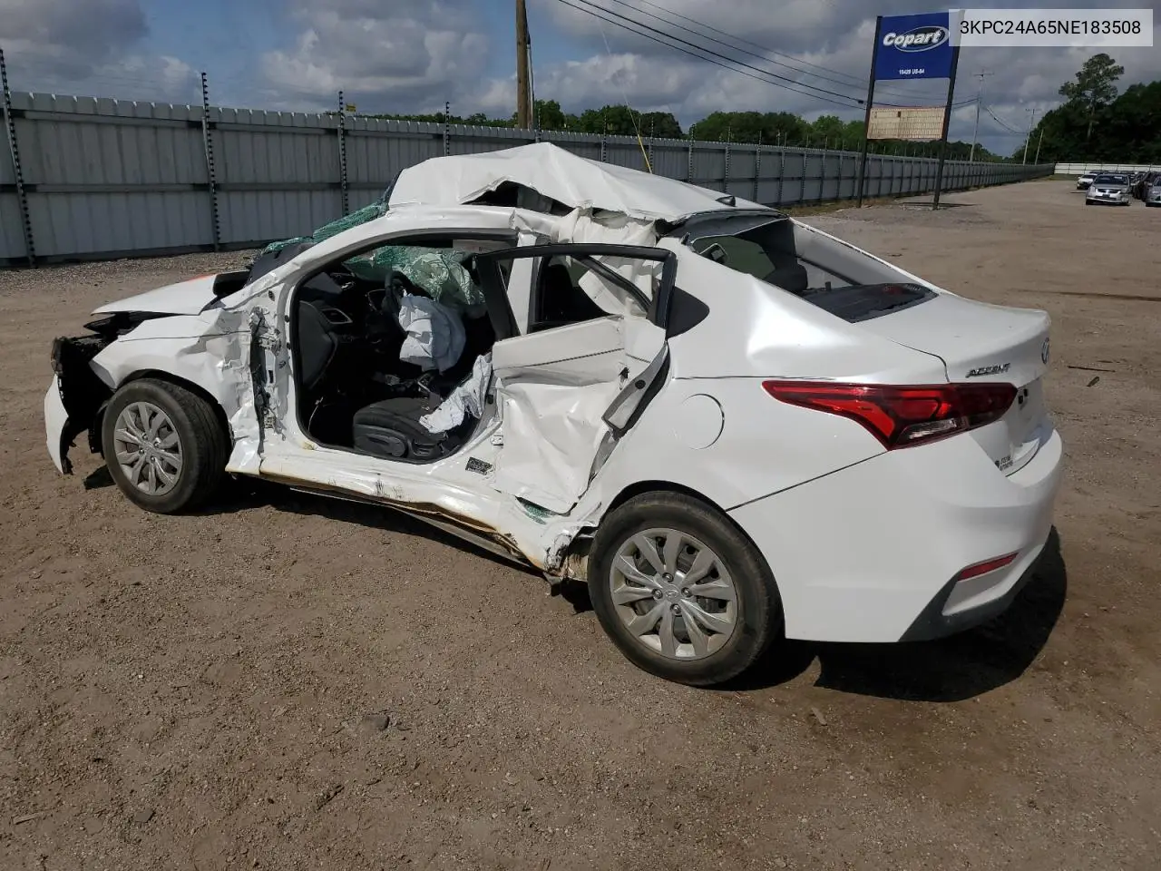 2022 Hyundai Accent Se VIN: 3KPC24A65NE183508 Lot: 56955335