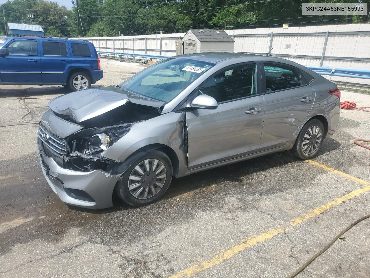 2022 Hyundai Accent Se VIN: 3KPC24A63NE165993 Lot: 57436685