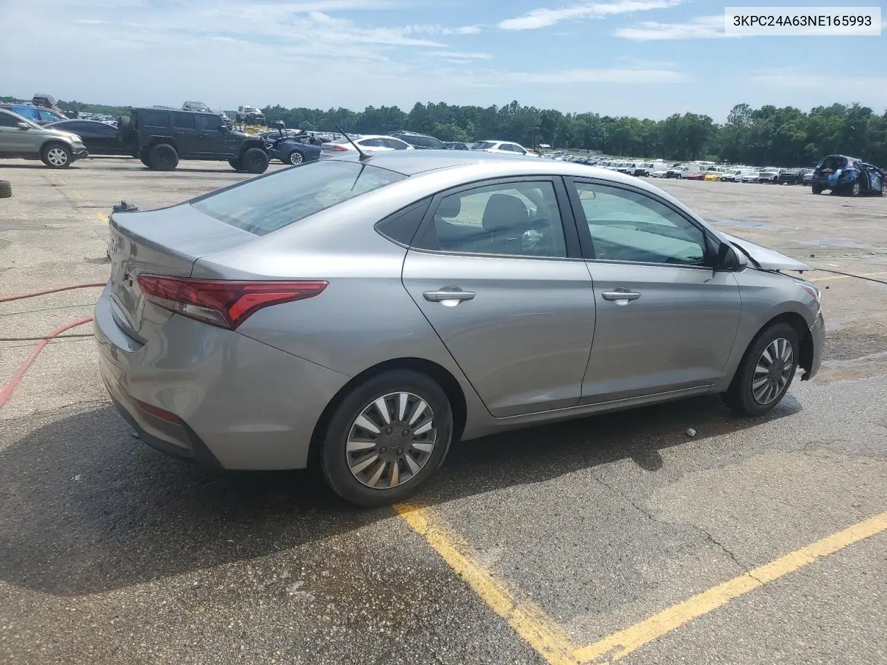 2022 Hyundai Accent Se VIN: 3KPC24A63NE165993 Lot: 57436685