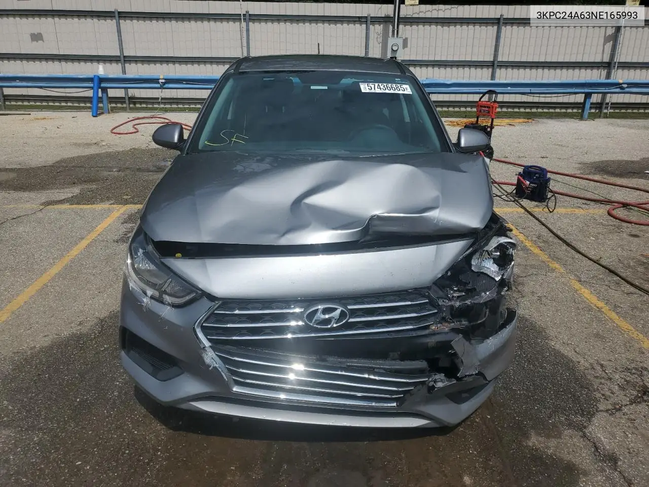 2022 Hyundai Accent Se VIN: 3KPC24A63NE165993 Lot: 57436685