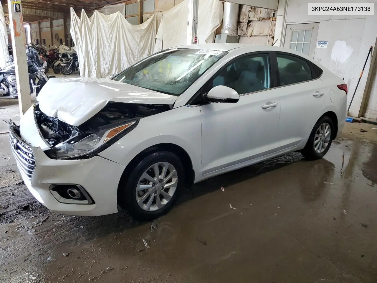 2022 Hyundai Accent Se VIN: 3KPC24A63NE173138 Lot: 61262285