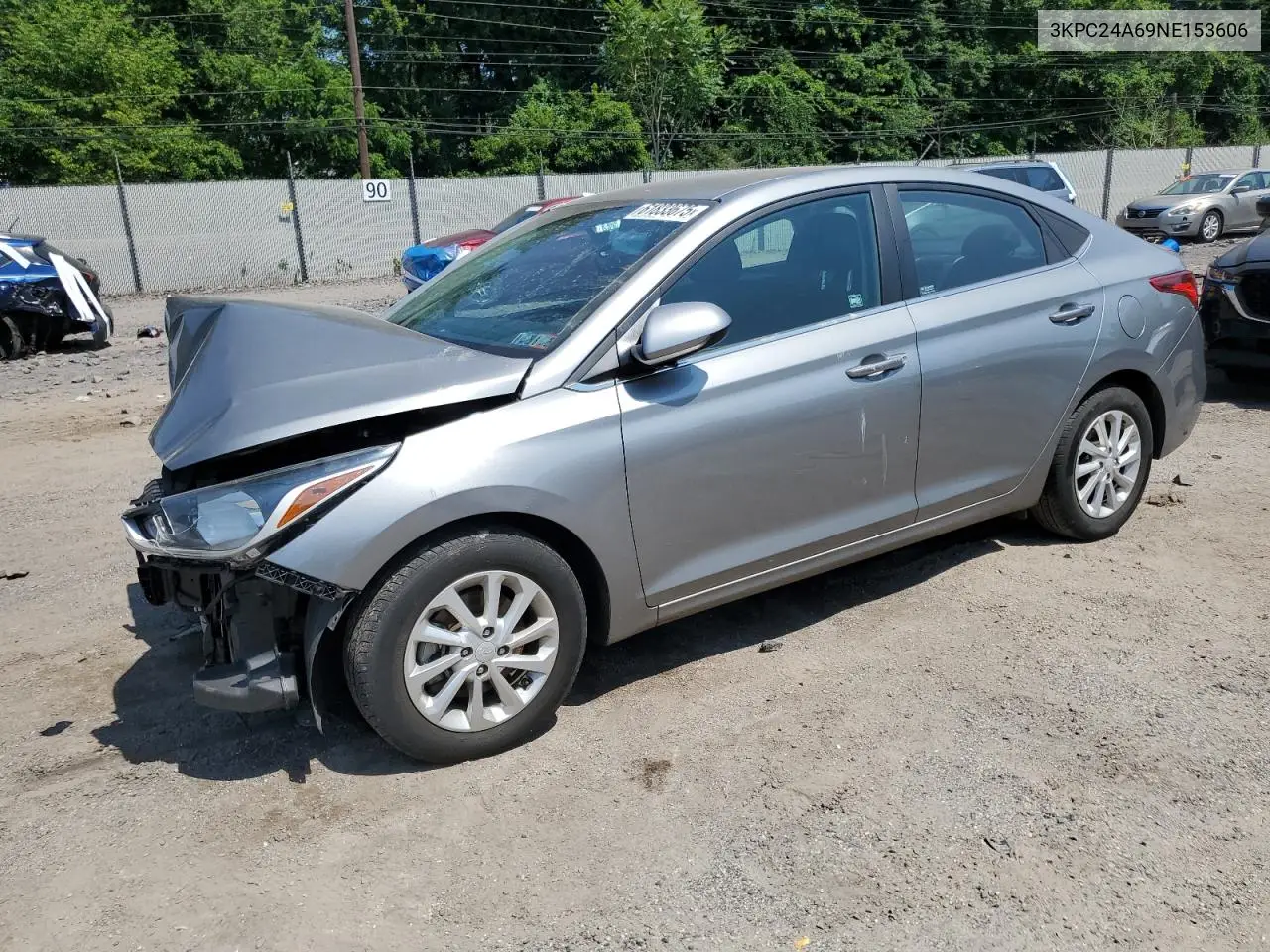 2022 Hyundai Accent Se VIN: 3KPC24A69NE153606 Lot: 61833675