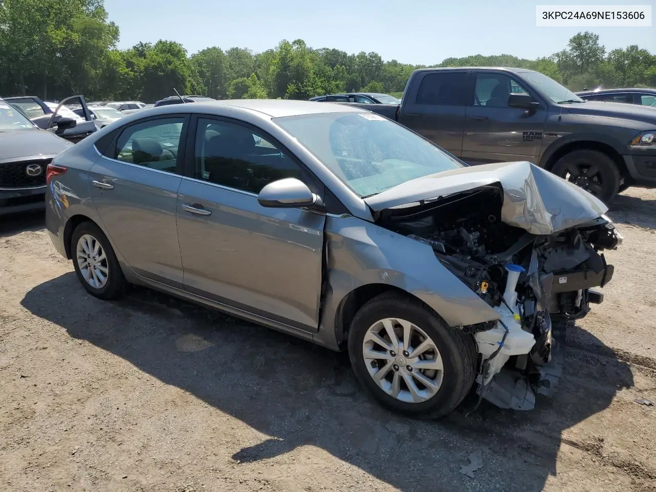 2022 Hyundai Accent Se VIN: 3KPC24A69NE153606 Lot: 61833675