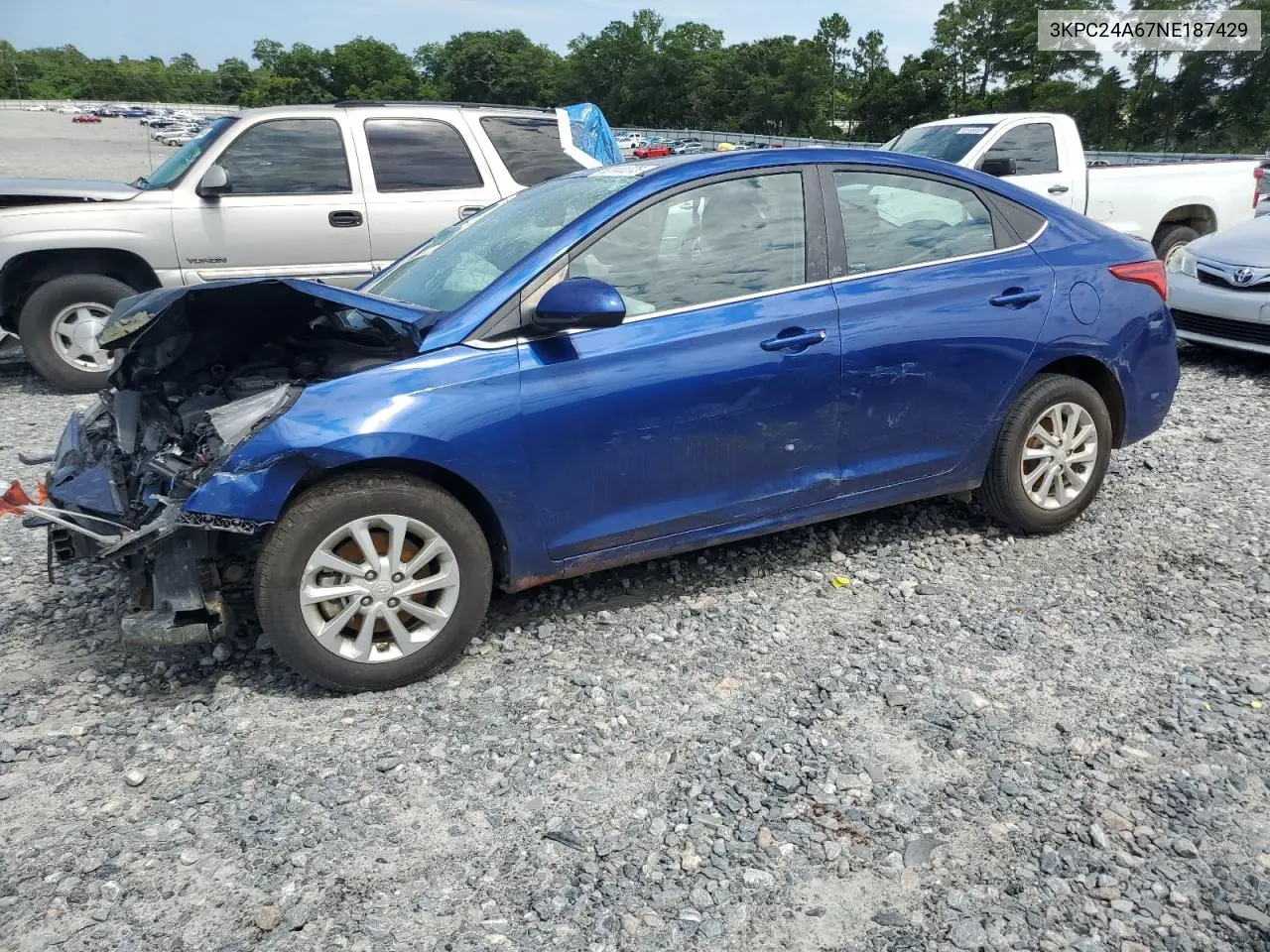 2022 Hyundai Accent Se VIN: 3KPC24A67NE187429 Lot: 62141275