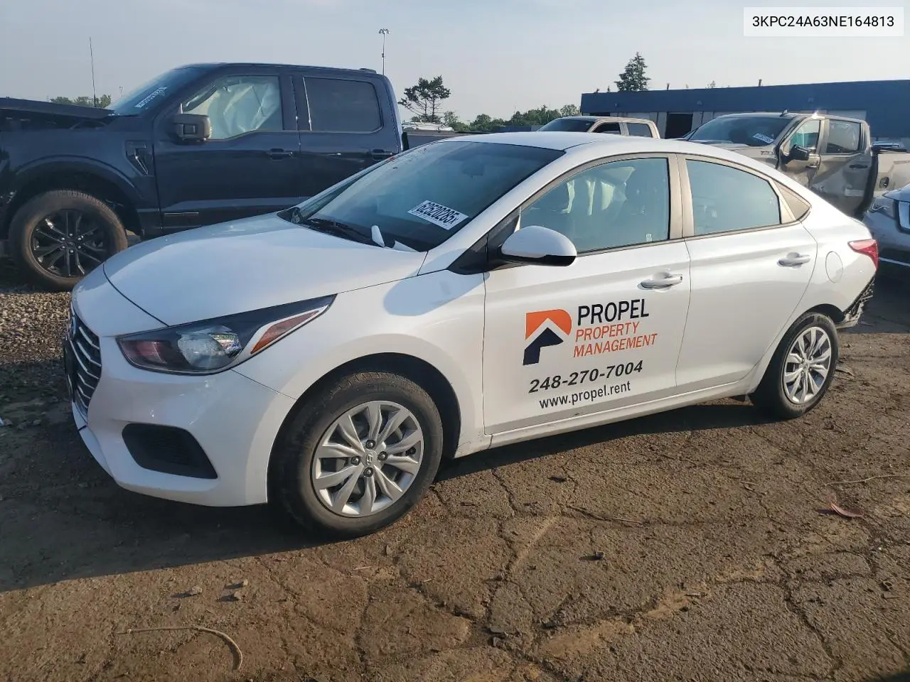 2022 Hyundai Accent Se VIN: 3KPC24A63NE164813 Lot: 62520285