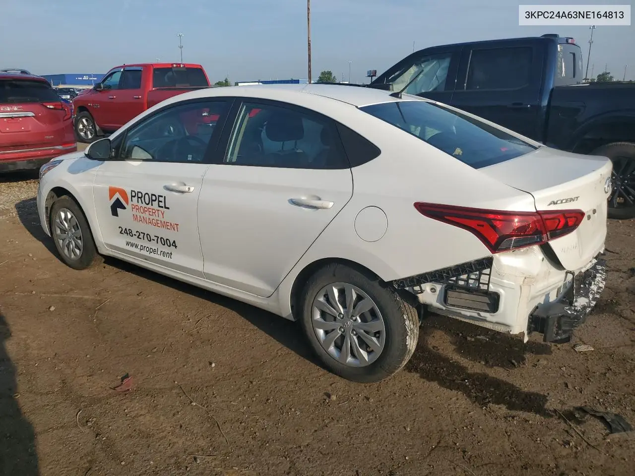 2022 Hyundai Accent Se VIN: 3KPC24A63NE164813 Lot: 62520285
