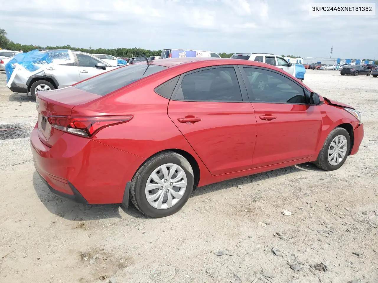 2022 Hyundai Accent Se VIN: 3KPC24A6XNE181382 Lot: 62543965