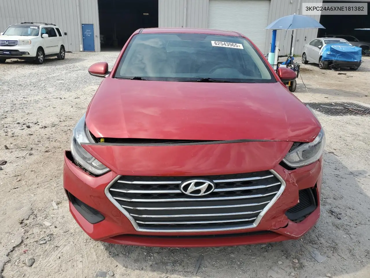 2022 Hyundai Accent Se VIN: 3KPC24A6XNE181382 Lot: 62543965