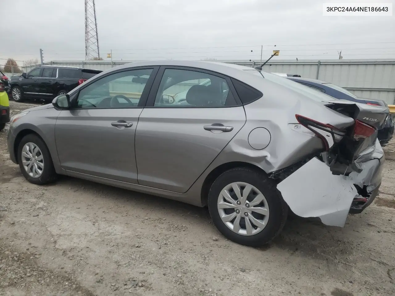2022 Hyundai Accent Se VIN: 3KPC24A64NE186643 Lot: 82045124